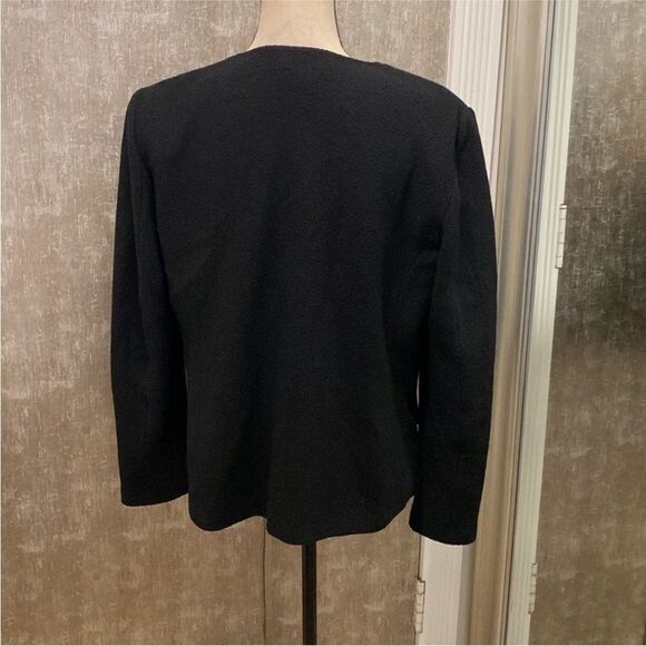 St.John Caviar Elegant Black wool/rayon Women's Blazer, US10 - Picture 8 of 11